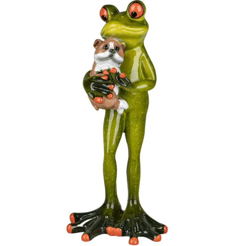 Bild von Dekofigur Frosch mit Hund