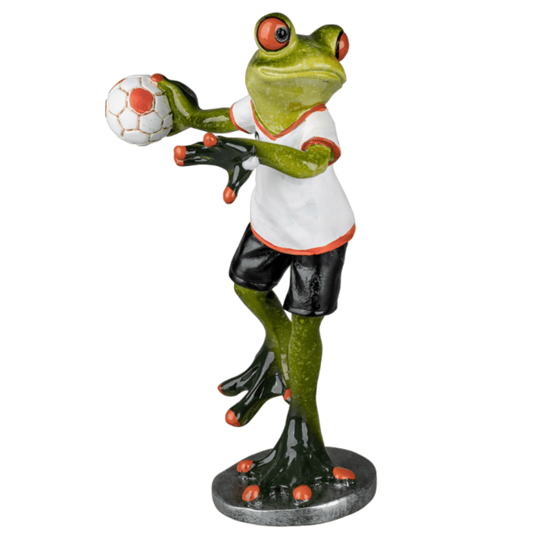 Bild von Dekofigur Frosch Handballer mit weißem Trikot