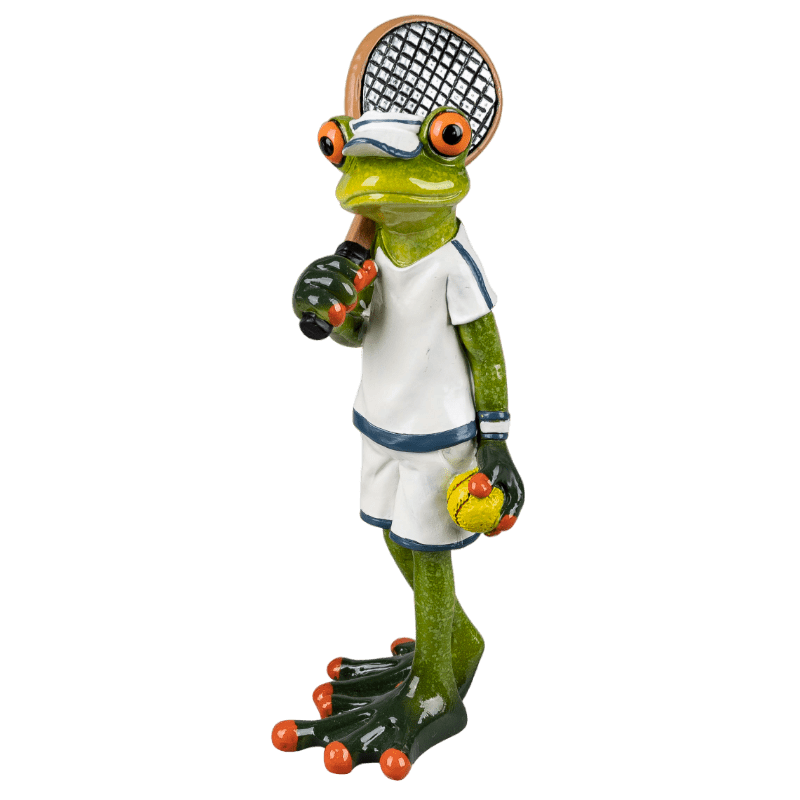 Bild von Dekofigur Frosch Tennisspieler