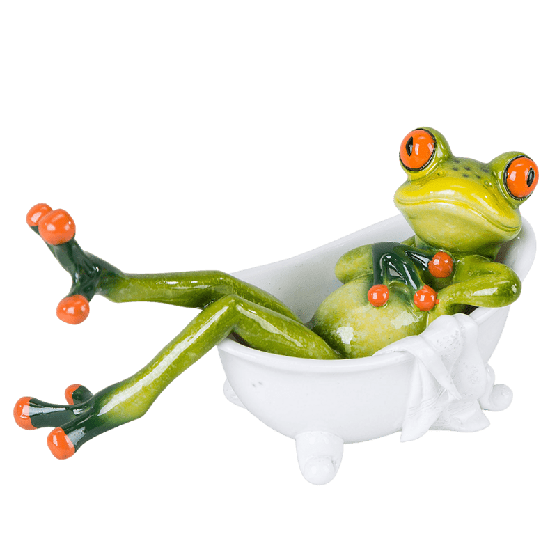 Bild von Dekofigur Frosch in Badewanne