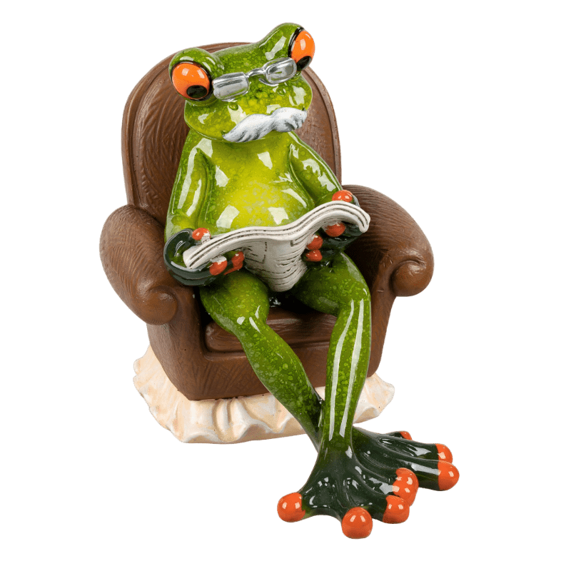 Bild von Dekofigur Frosch Opa im Sessel