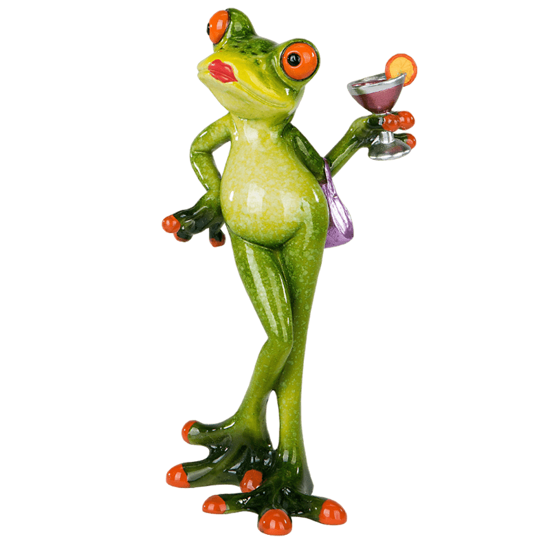 Bild von Dekofigur Frosch Lady mit Sektglas