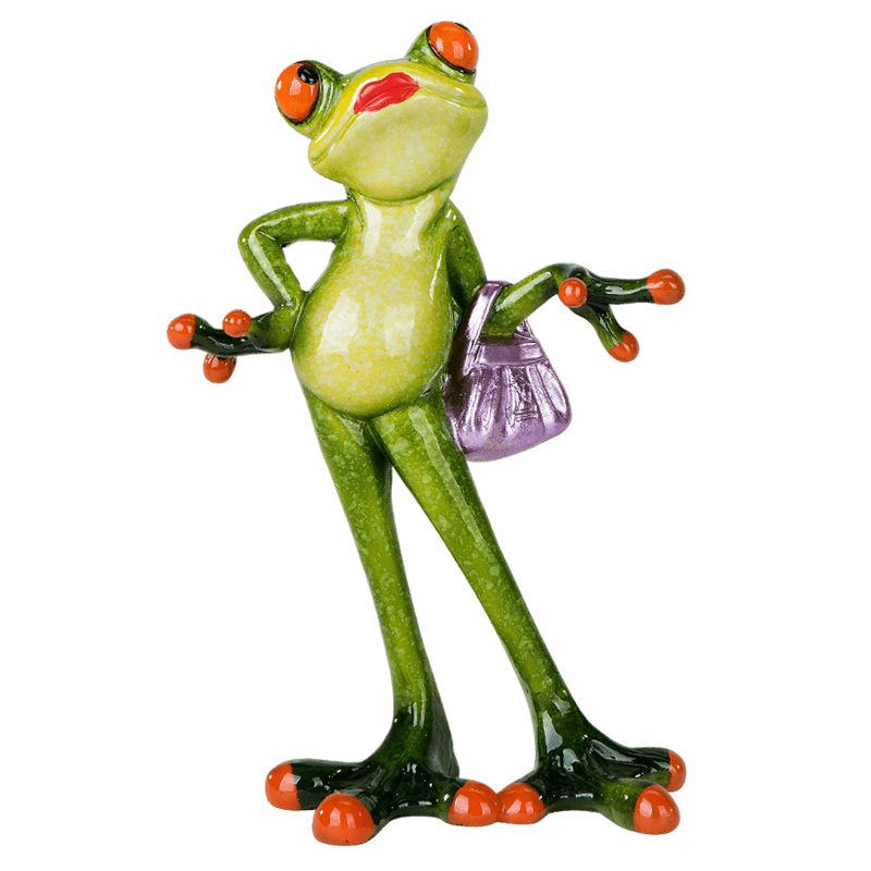 Bild von Dekofigur Frosch Lady mit Tasche