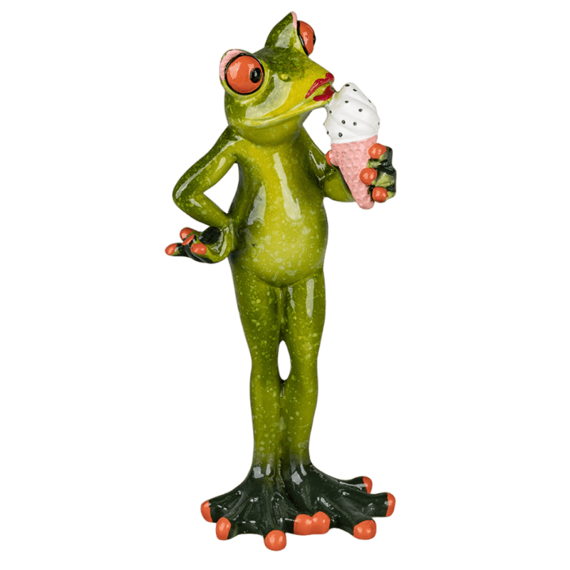 Bild von Dekofigur Frosch Lady mit Eis