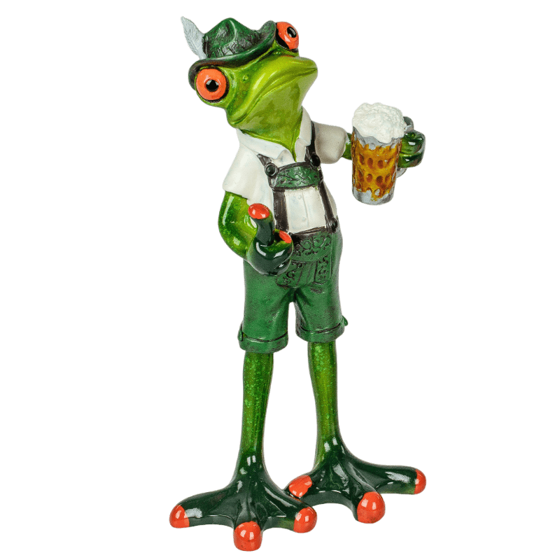 Bild von Dekofigur Frosch Mann in Tracht mit Bier