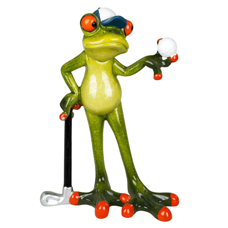 Bild von Dekofigur Frosch Golfspieler