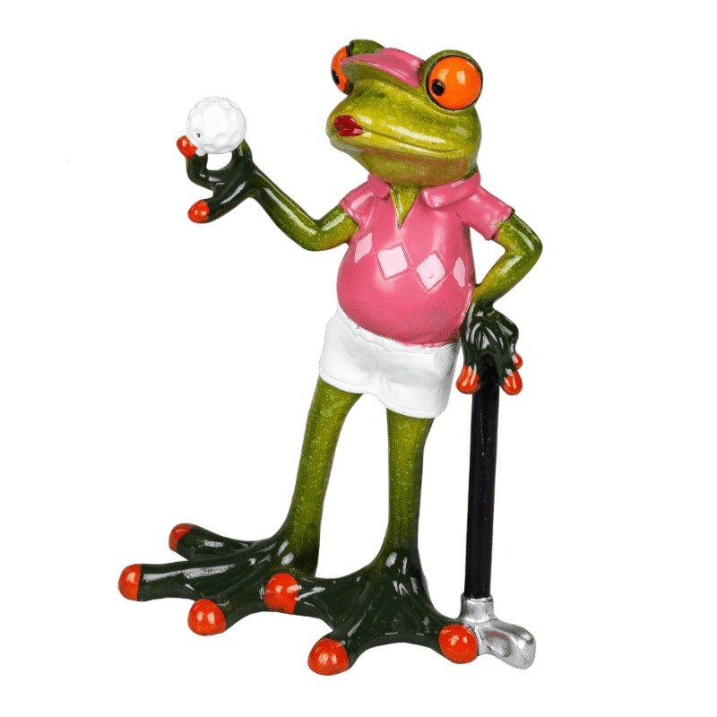 Bild von Dekofigur Frosch Golfspielerin