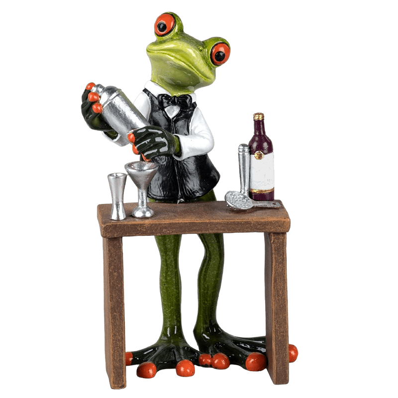 Bild von Dekofigur Frosch Barkeeper