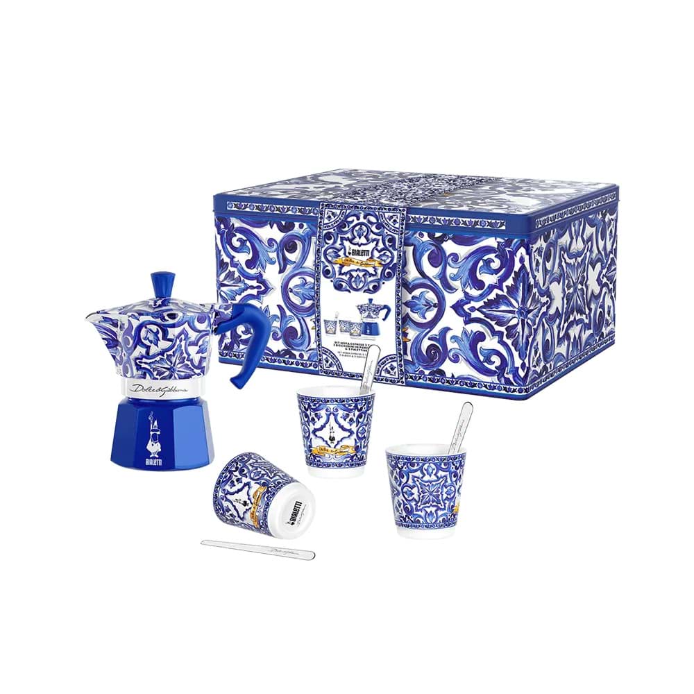 Bild von Bialetti Mediterranes Blau Dolce&Gabbana Espressokocher-Set 3 Tassen