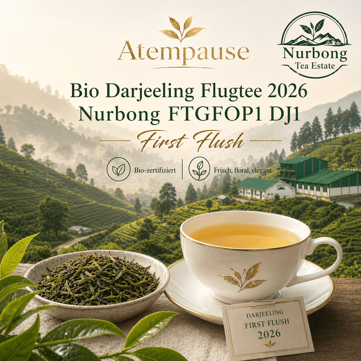 Bio Darjeeling Flugtee 2026 Nurbong FTGFOP1 DJ1 First Flush
