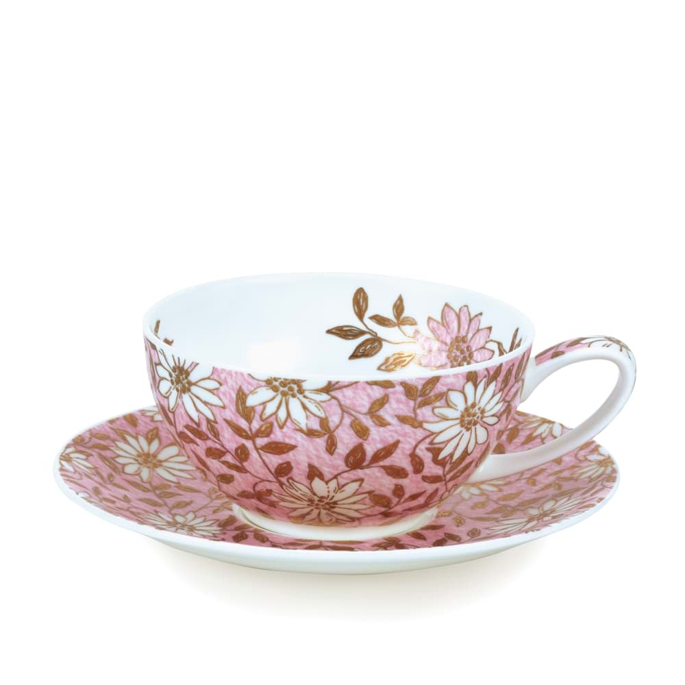 Dunoon Tea Cup & Saucer Set Nuovo Pink